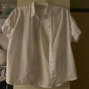 White Short Sleeve Button Up